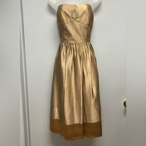 LAUNDRY by Shelli Segal Gold Strapless Sequined Keyhole Cocktail Dress Size 6
